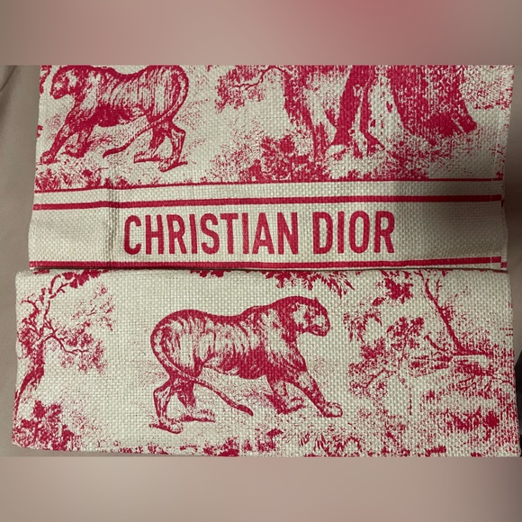 Dior Red and Cream Toile de Jouy Tote - Picture 4 of 4